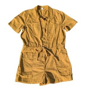 Old Navy Mustard Yellow Short-Sleeve Utility Romper
